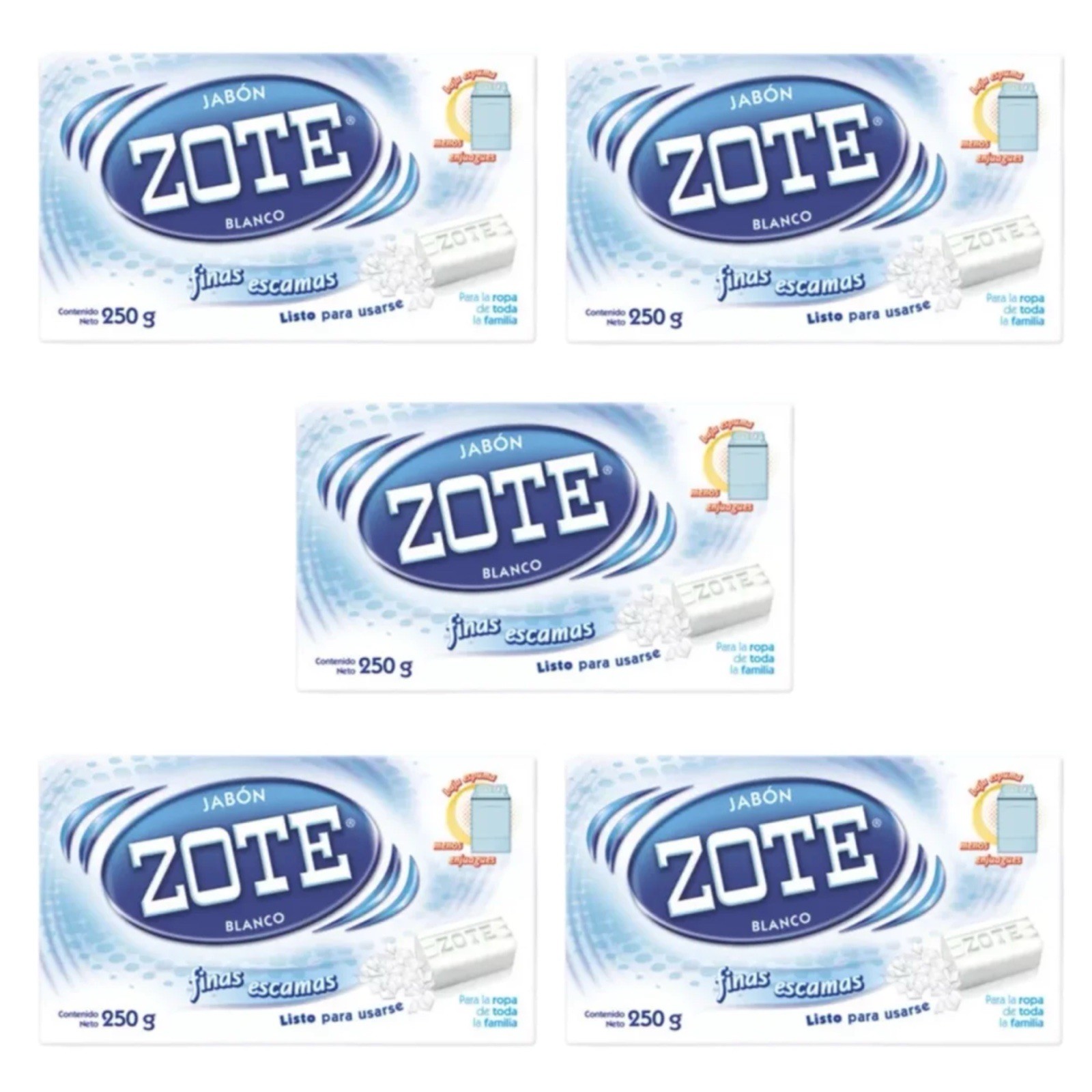 ZOTE Blanco 🇲🇽 Laundry Flakes, 250g, 5 Pack