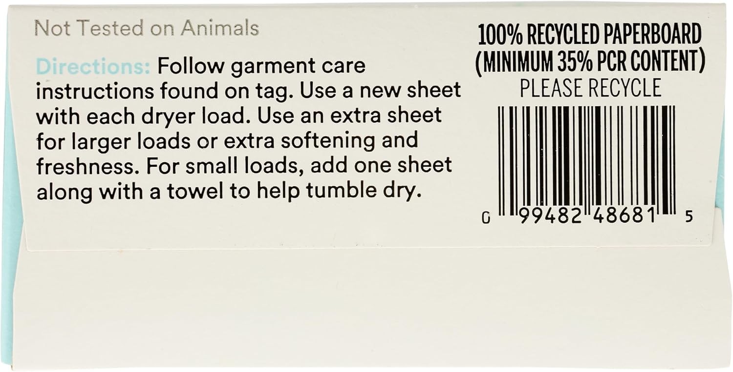 80 Count Organic Unscented Dryer Sheets – Effective Softening & Static Reduction