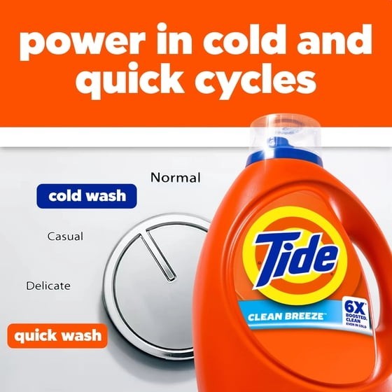 Tide Liquid Laundry Detergent Clean Breeze 80 fl oz 64 Loads Stain Remover