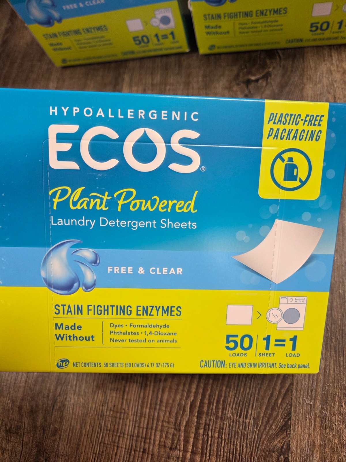ECOS Laundry Detergent Sheets Free + Clear loads Hypoallergenic 50 Sheets x3 NEW