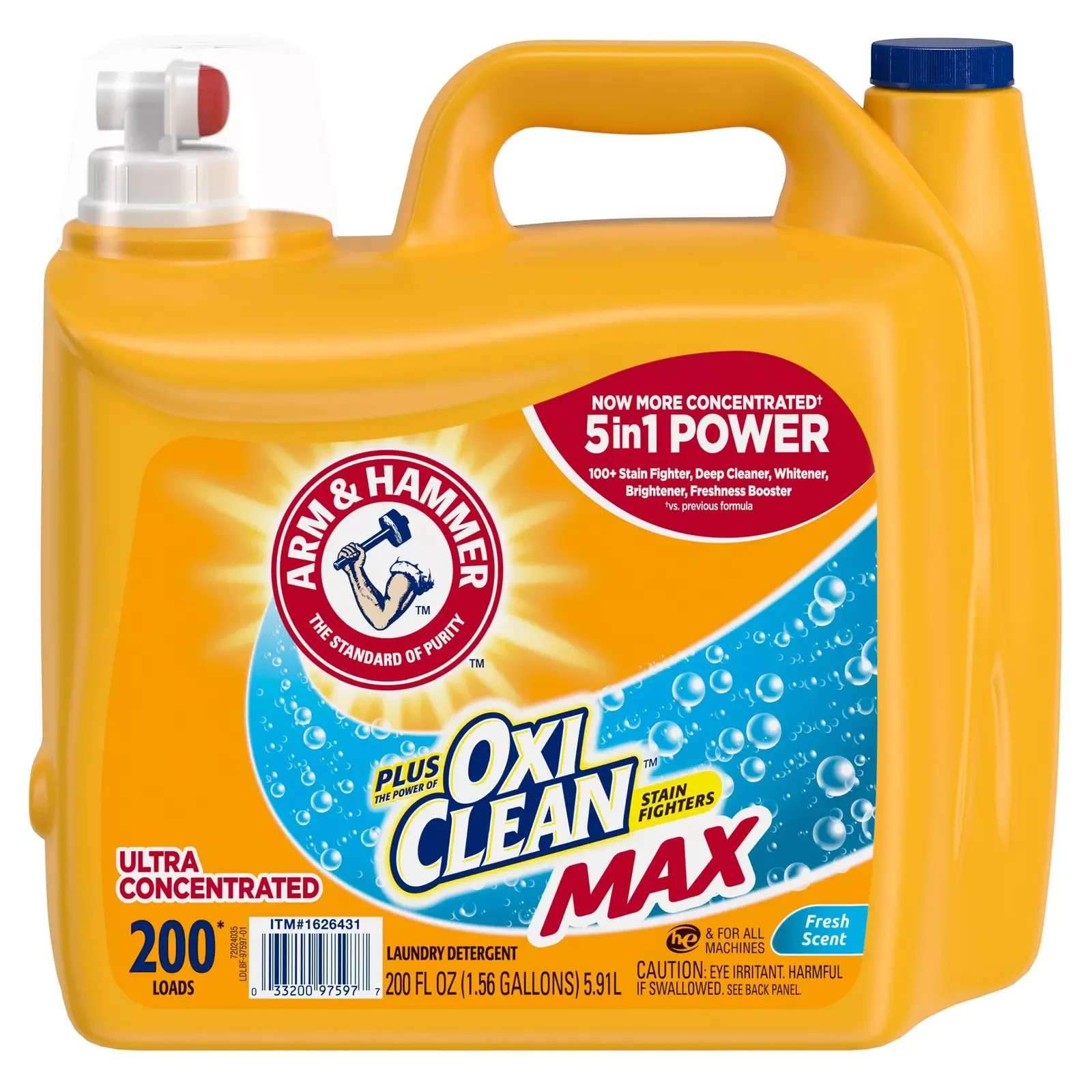 Arm & Hammer Plus OxiClean Max HE Liquid Laundry Detergent Fresh 200 fl oz