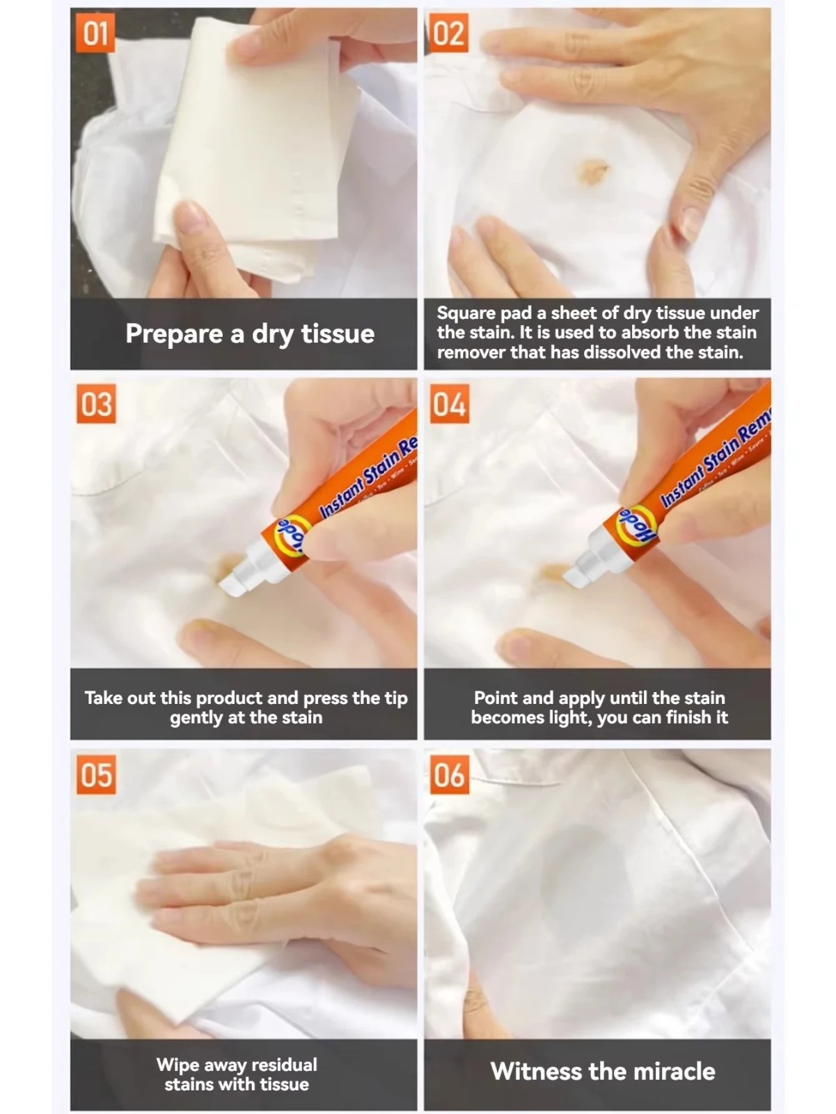 New Portable Stain Remover Pen Waterless Instant Spot Cleaner for Clothes Fabric