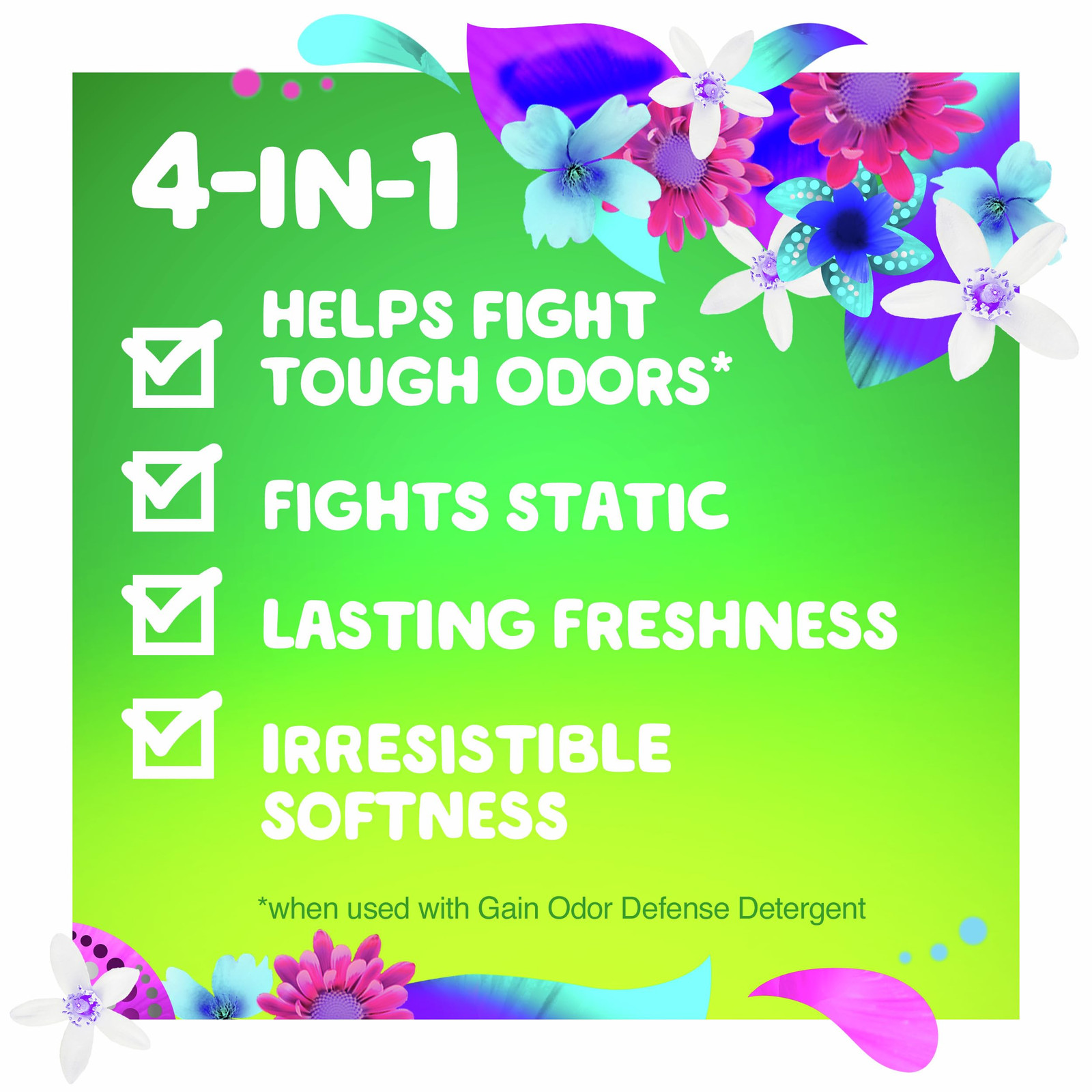 Gain Odor Defense Dryer Sheets Super Fresh Blast 120 Count Softens and Freshens