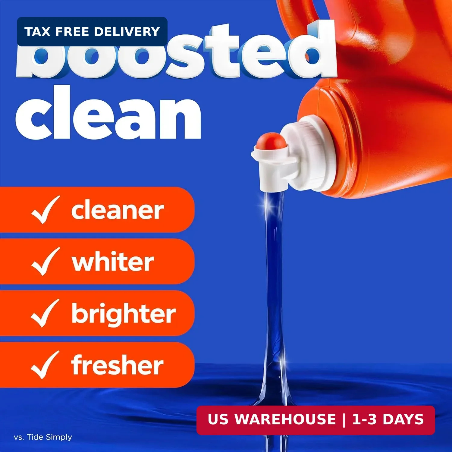 Tide Liquid Laundry Detergent, Original Scent, 125 fl oz, 100 Loads, Boosted Cle