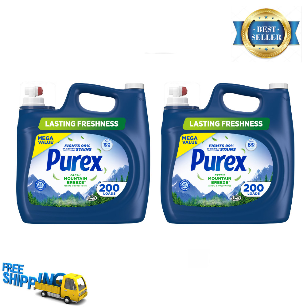 Purex Fresh Mountain Breeze Liquid Detergent, 225 fl oz, 200 Loads ( 2 Pack )