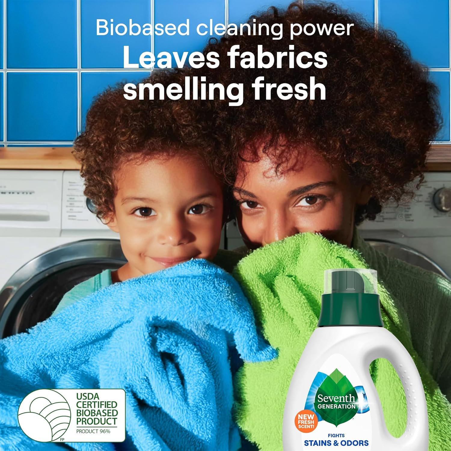 Seventh Generation Laundry Detergent, 40 Oz (53 Loads), Fresh Scent, Fights Stai