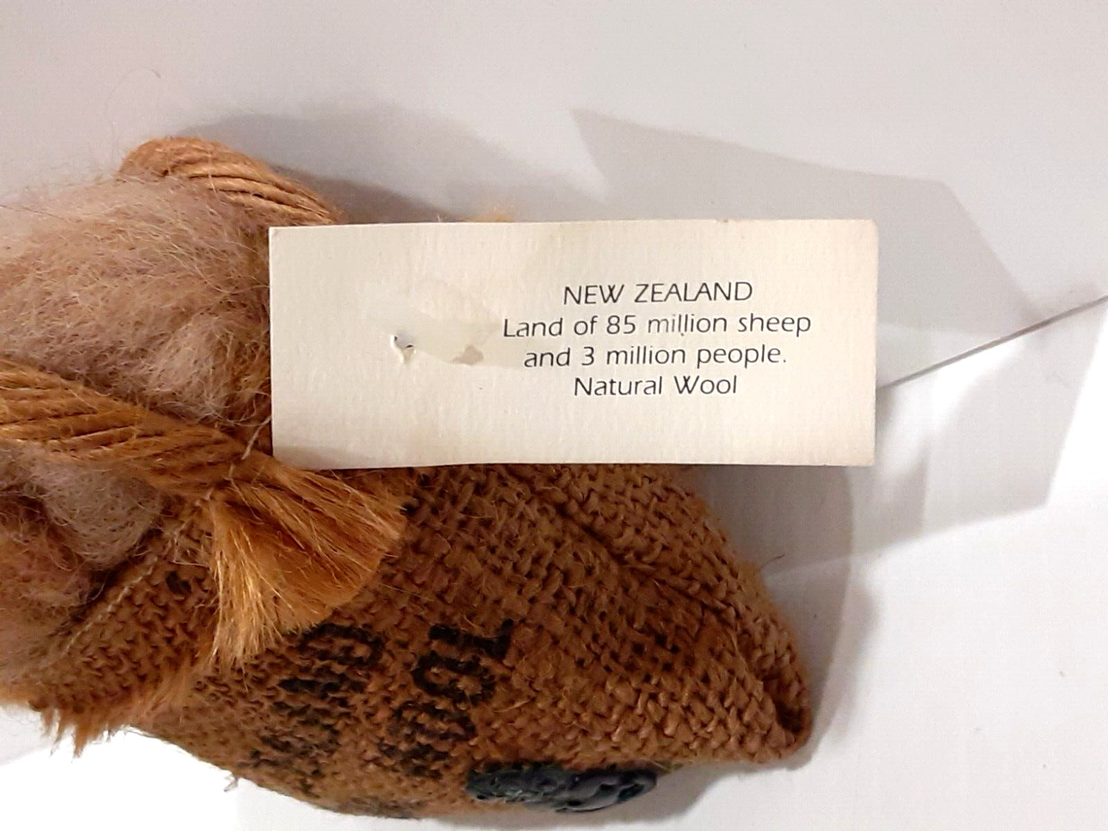 New Zealand Natural Wool in a Burlap Bag 4″ H x 4″ L from Gift Shop