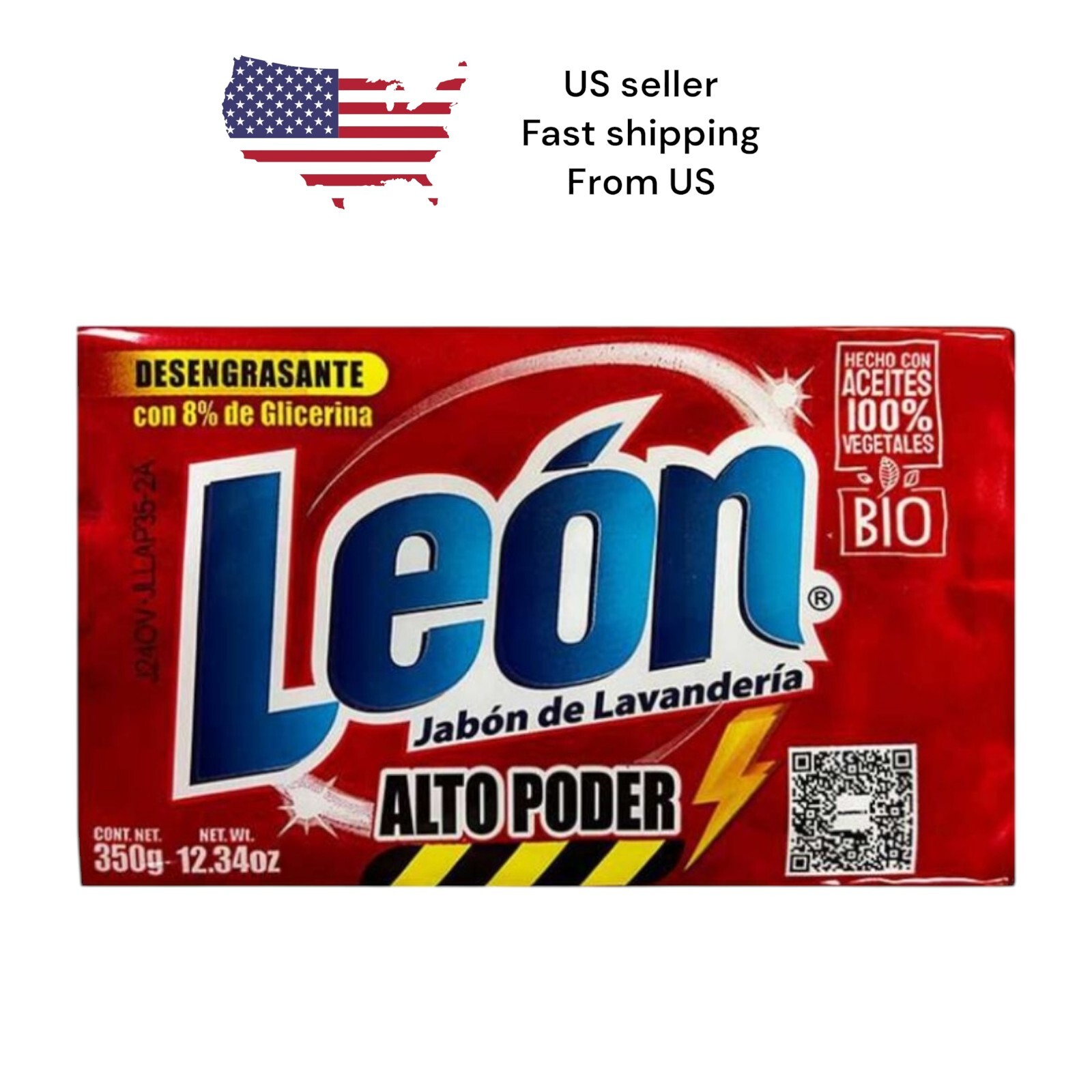 Leon Altopoder Detergente Barra Lavar 💯%🇲🇽 350g /Leon Laundry Soap Bar 12oz