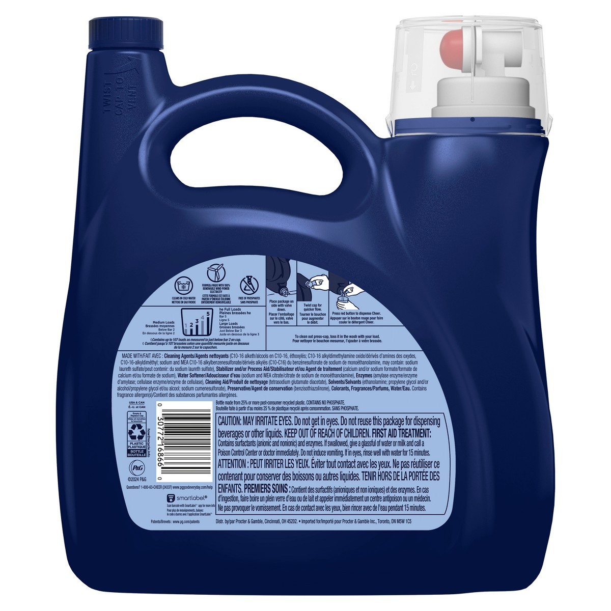 Cheer Original HE Liquid Laundry Detergent 107 Loads – 141 fl oz