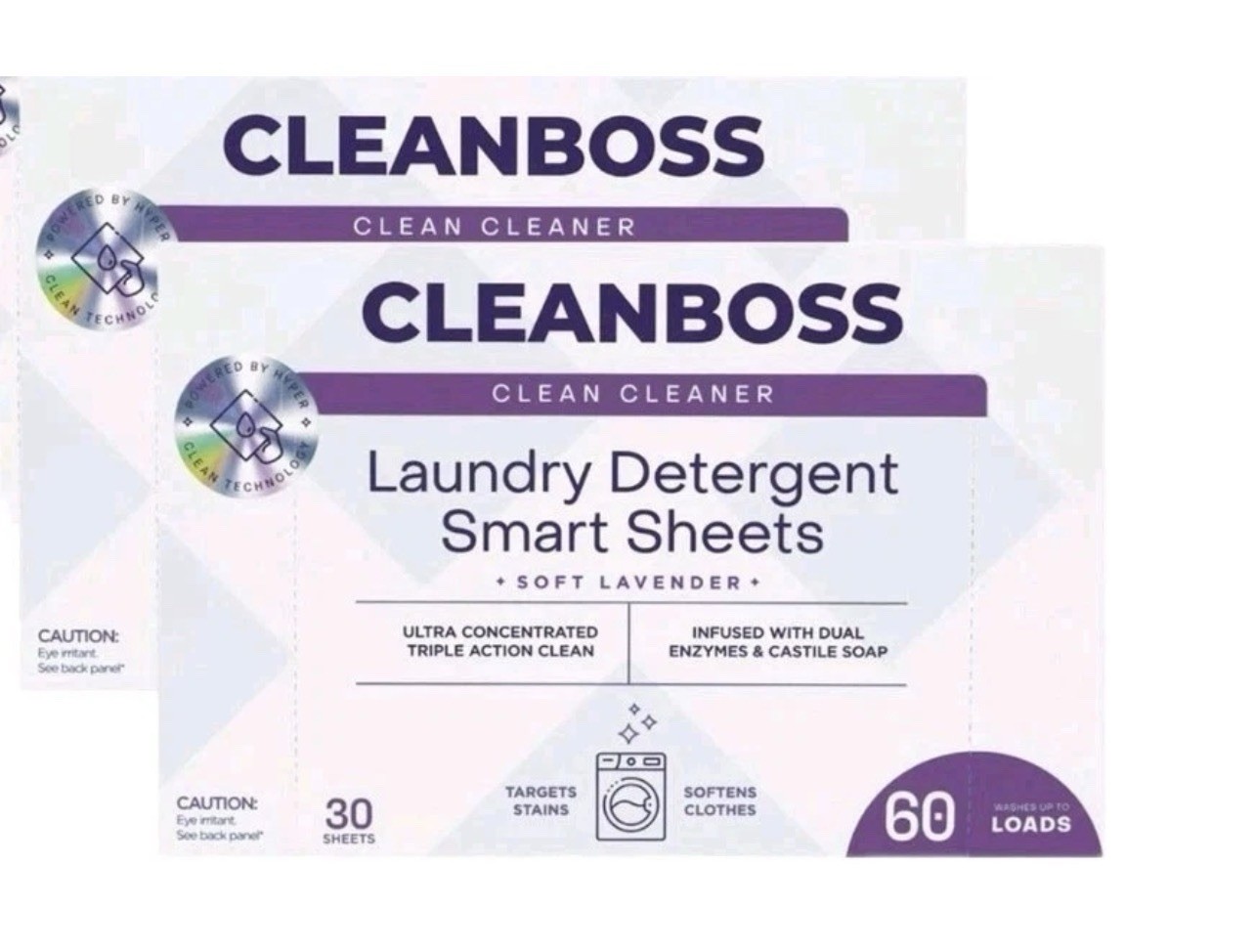 Joy CleanBoss Powerful Laundry Smart Sheets 2pk=120 Loads, Soft Lavender