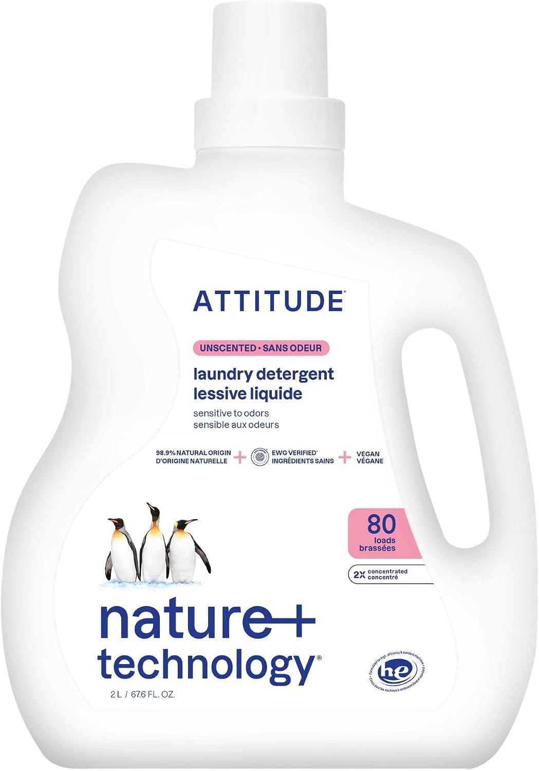 ATTITUDE Liquid Laundry Detergent, EWG Verified, HE Compatible, Plant-Based &…