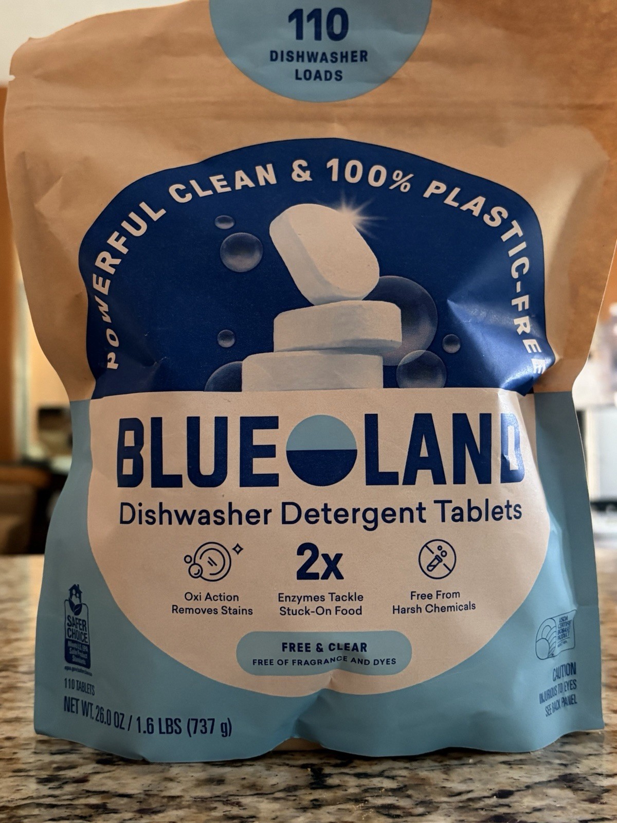 BLUELAND (Authentic) Laundry Detergent Tablets, 2X, 110 Count