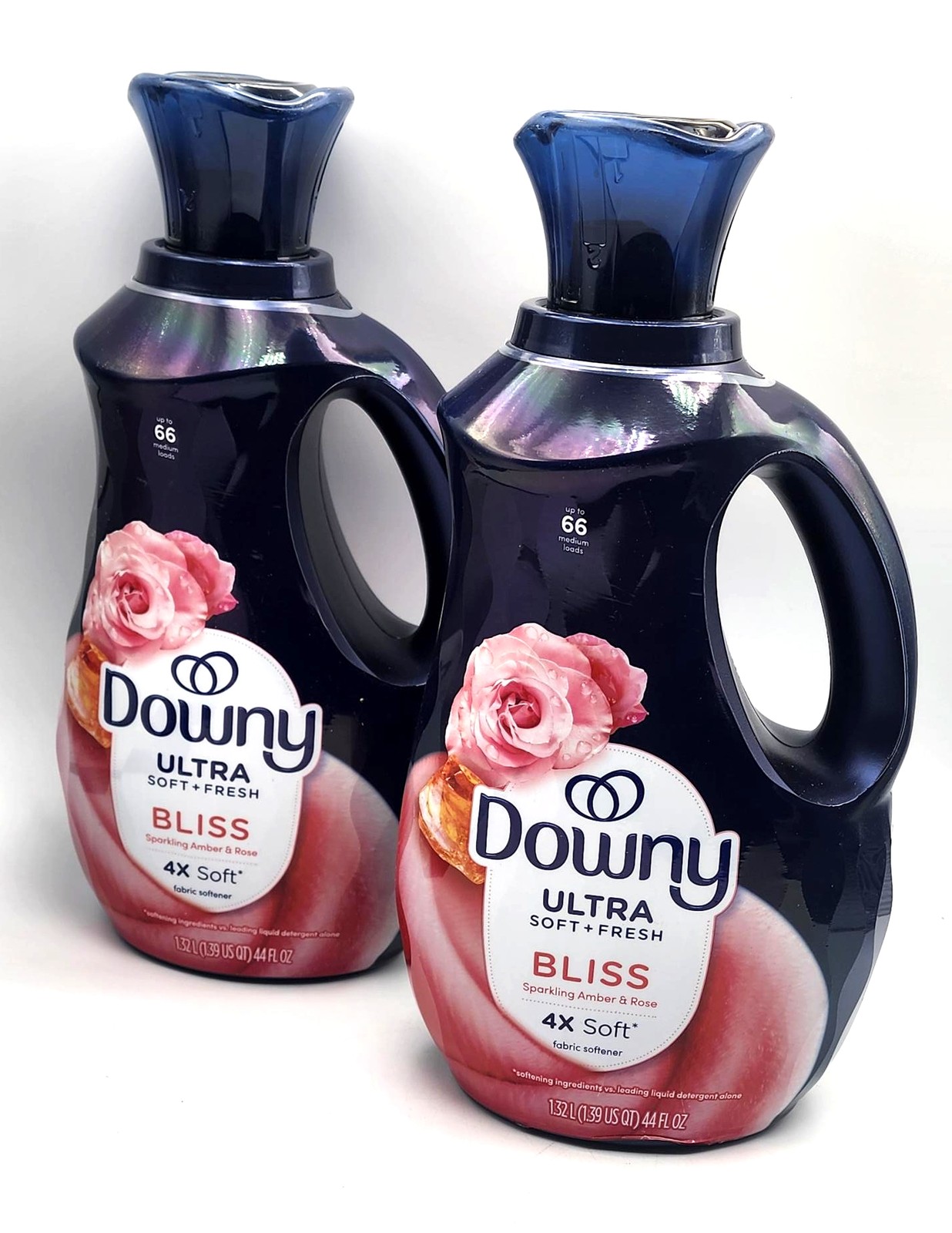 2 Downy ULTRA BLISS Sparking Amber & Rose Fabric Conditioner Softener 44 oz Ea