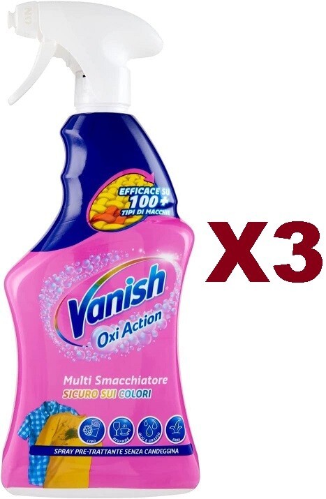 3PCS VANISH OXI ACTION MULTI PRE-TREATMENT STAIN REMOVER SPRAY 725ML