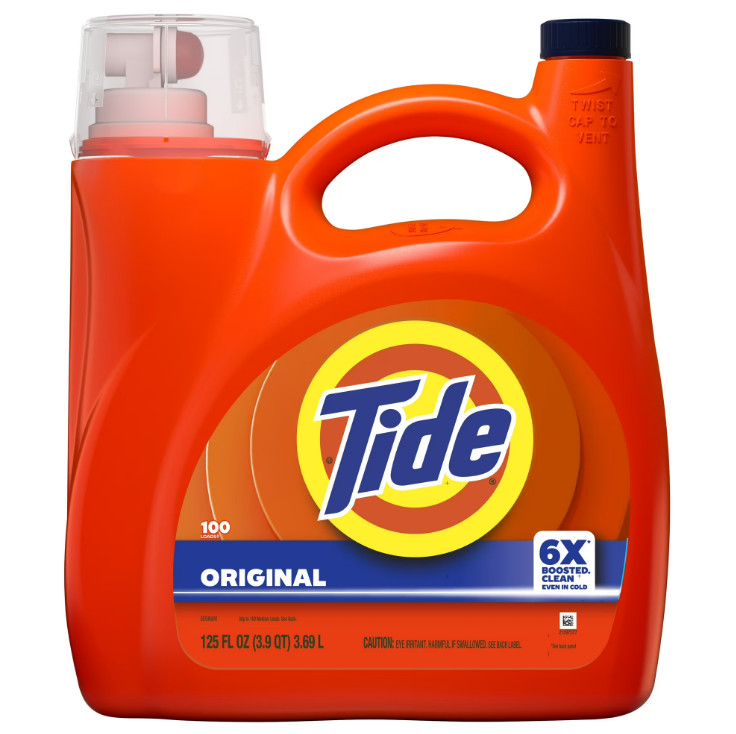 Tide Laundry Detergent Liquid 125 fl oz, 100 Loads, Original Scent