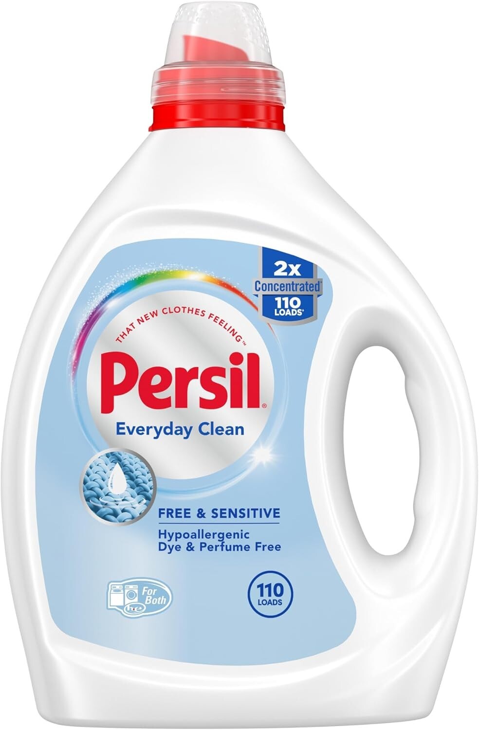 Persil Free Sensitive Liquid Laundry Detergent Unscented Hypoallergenic 110 load