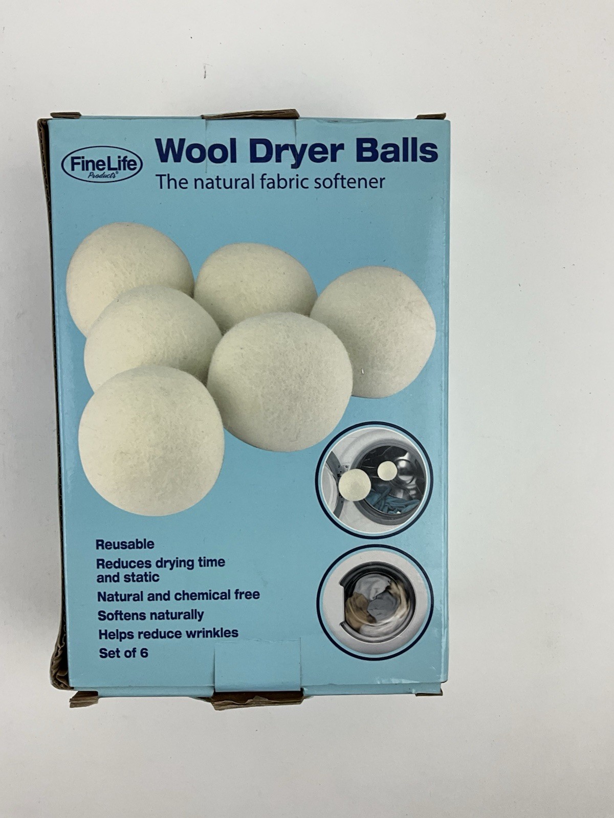 3 Pack Of 6 Natural & Chemical Free Reusable Wool Dryer Balls