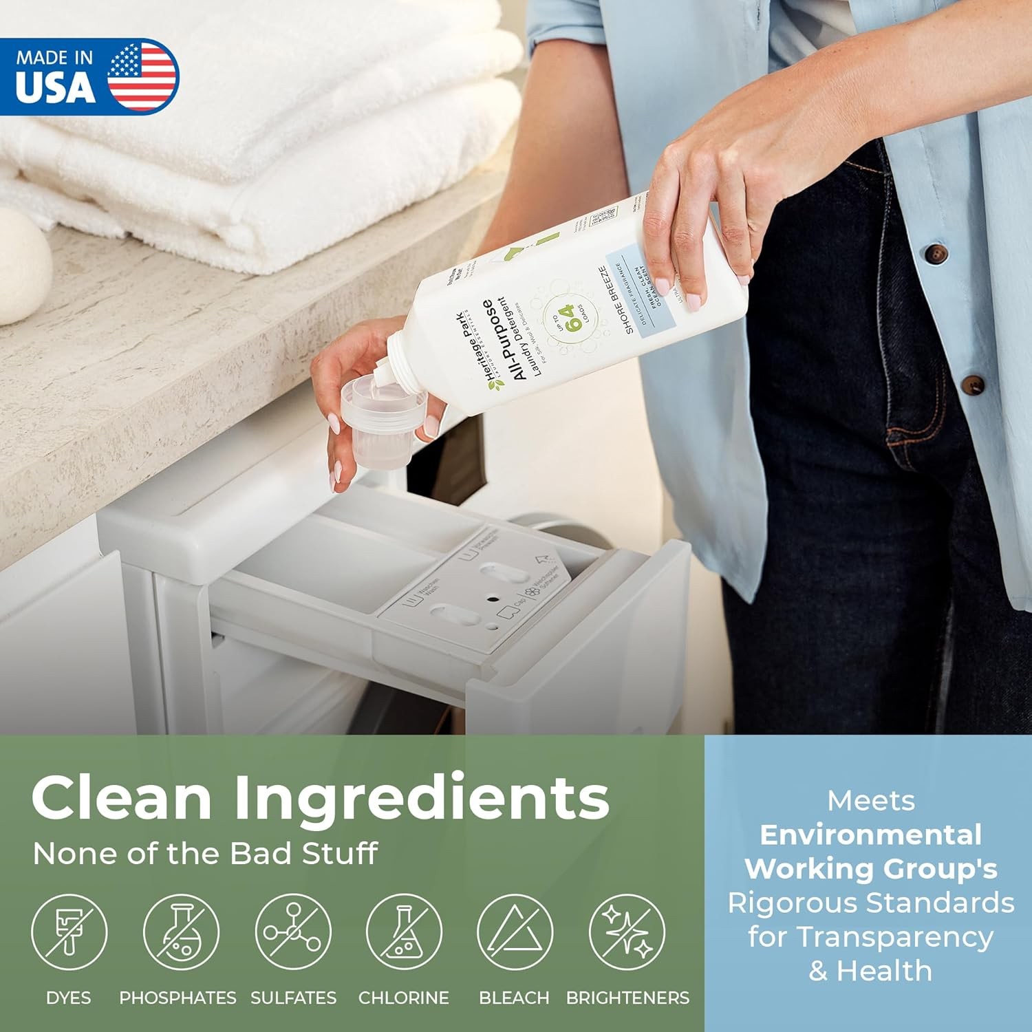 Heritage Park Luxury Laundry Detergent Dermatologist Tested Plant based Natural