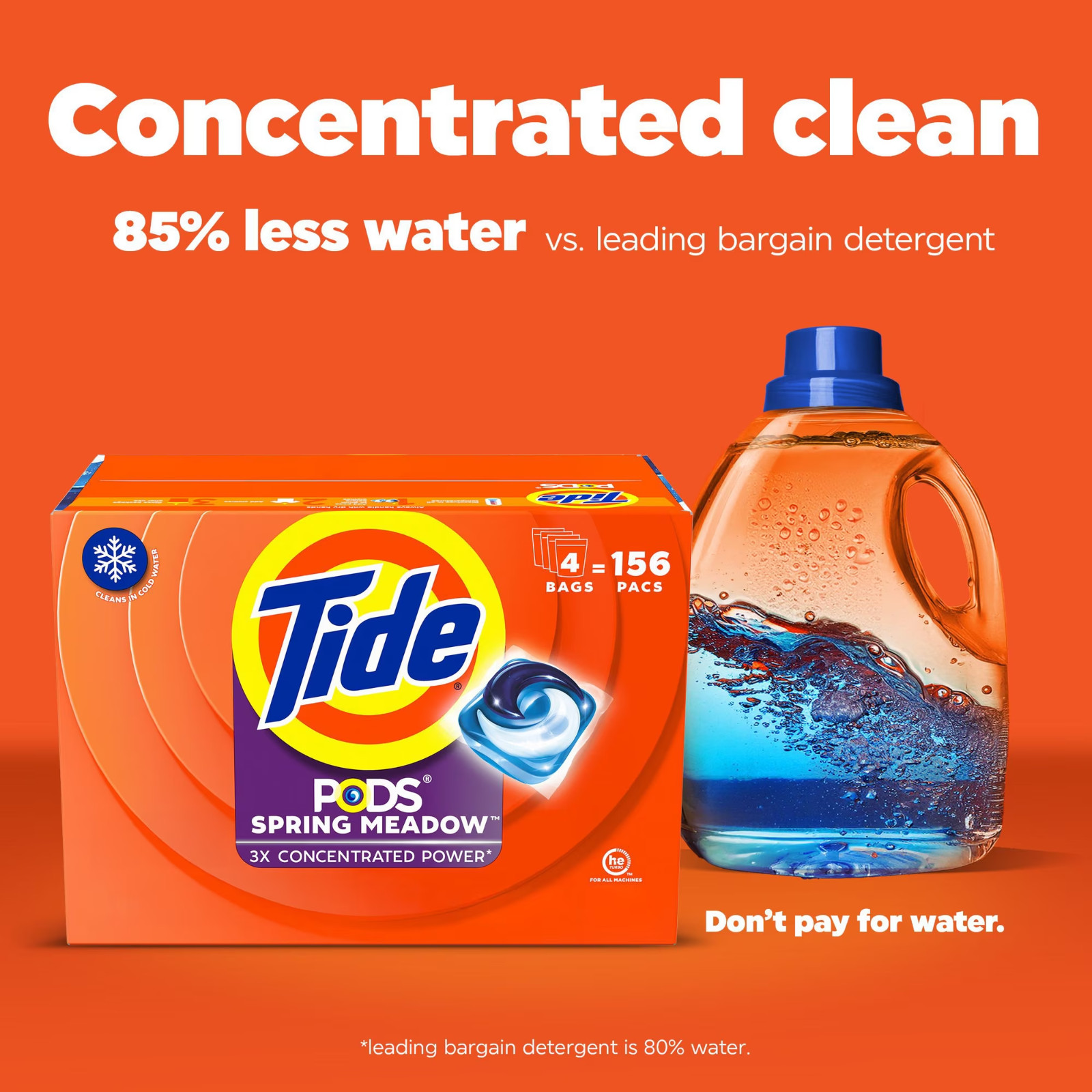 Tide PODS Laundry Detergent Pacs, Spring Meadow, 156 ct.