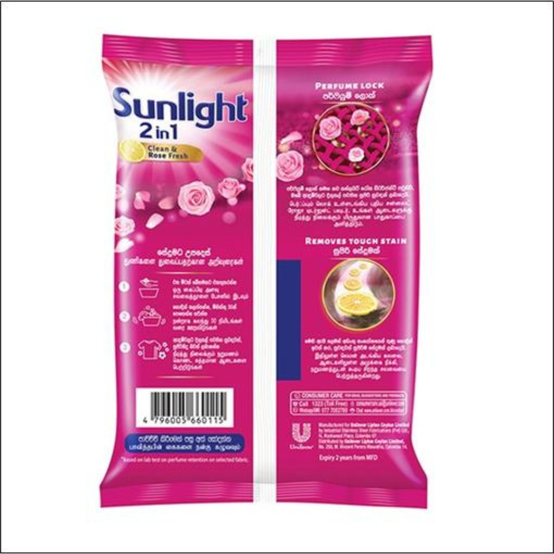 Sunlight Rose Fresh Detergent Soap Powder Washing Laundry Clothes Cleaner 500g