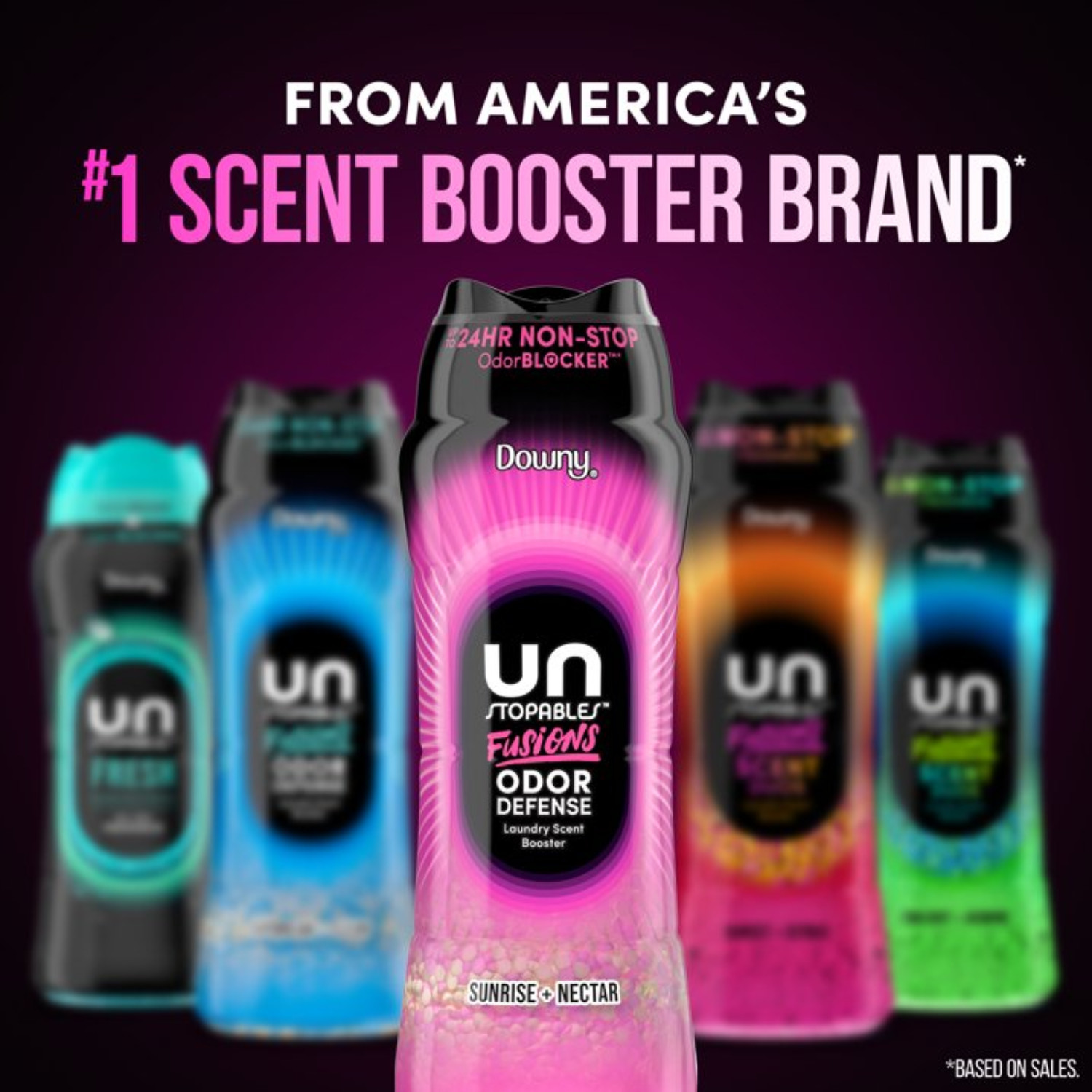(2 Pack) Downy Unstopables Fusions Odor Defense Scent Booster Beads, 21.1 oz