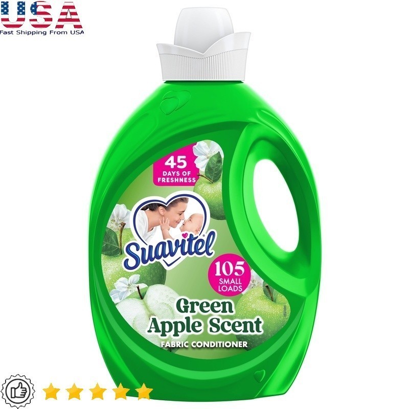 Fabric Conditioner Green Apple Scent 105 Loads Softness Freshness HE Compatible