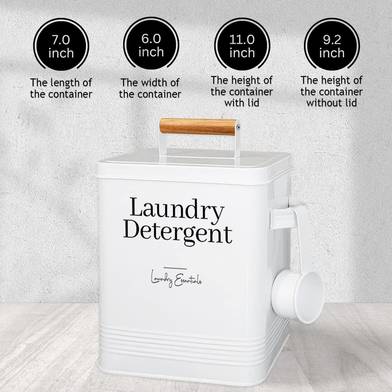 (2 Pack Bundle Modern Farmhouse Dryer Sheet Holder & Laundry Detergent Container