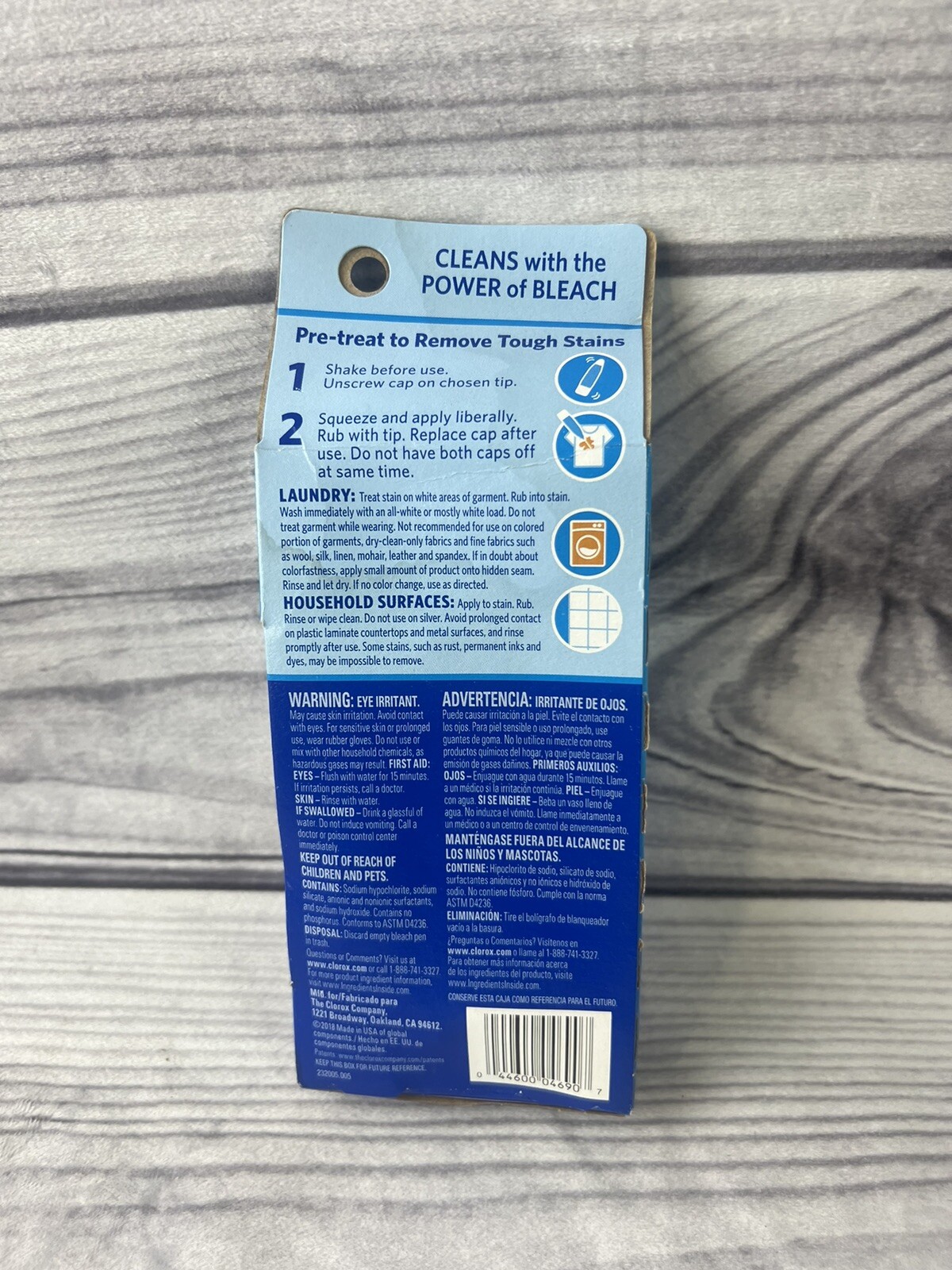 Clorox Bleach Pen Gel for Whites Dual Tipped 2 oz Sealed