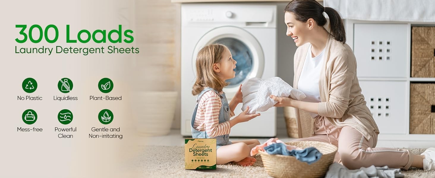 Travel Laundry Detergent Sheets 300 Loads Eco-friendly Washing Detergent Sheets