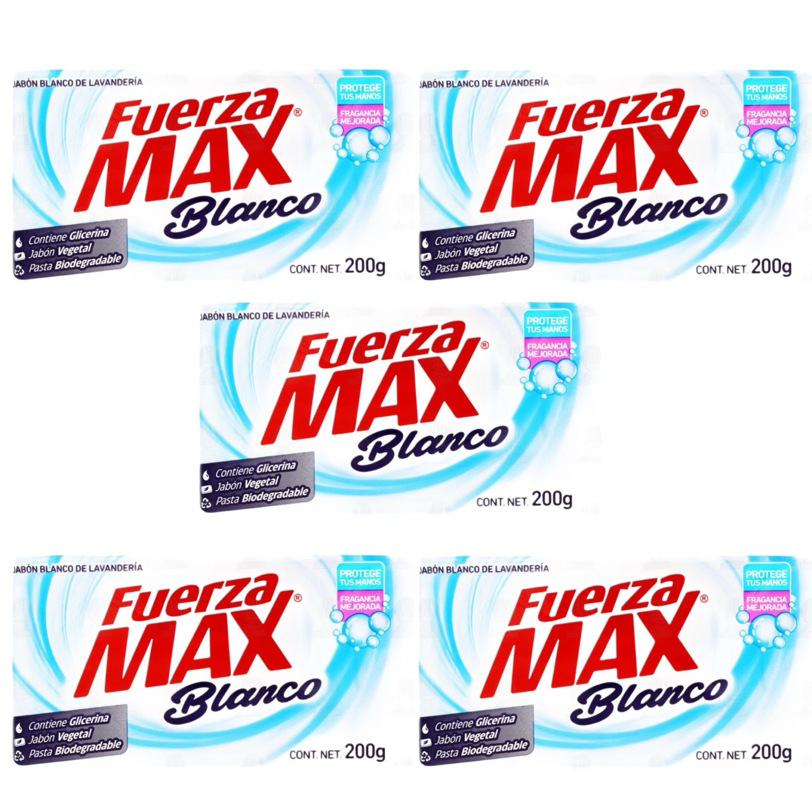 5X FUERZA MAX BLANCO 🇲🇽 Bar Laundry Soap, 200g, 3 Pack
