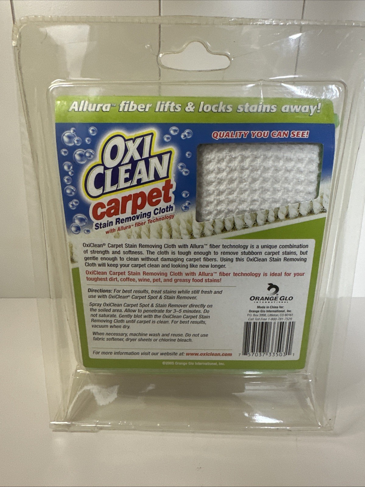 OxiClean Carpet Stain Removing Cloth Allura Fiber Stain Lifting New in Package