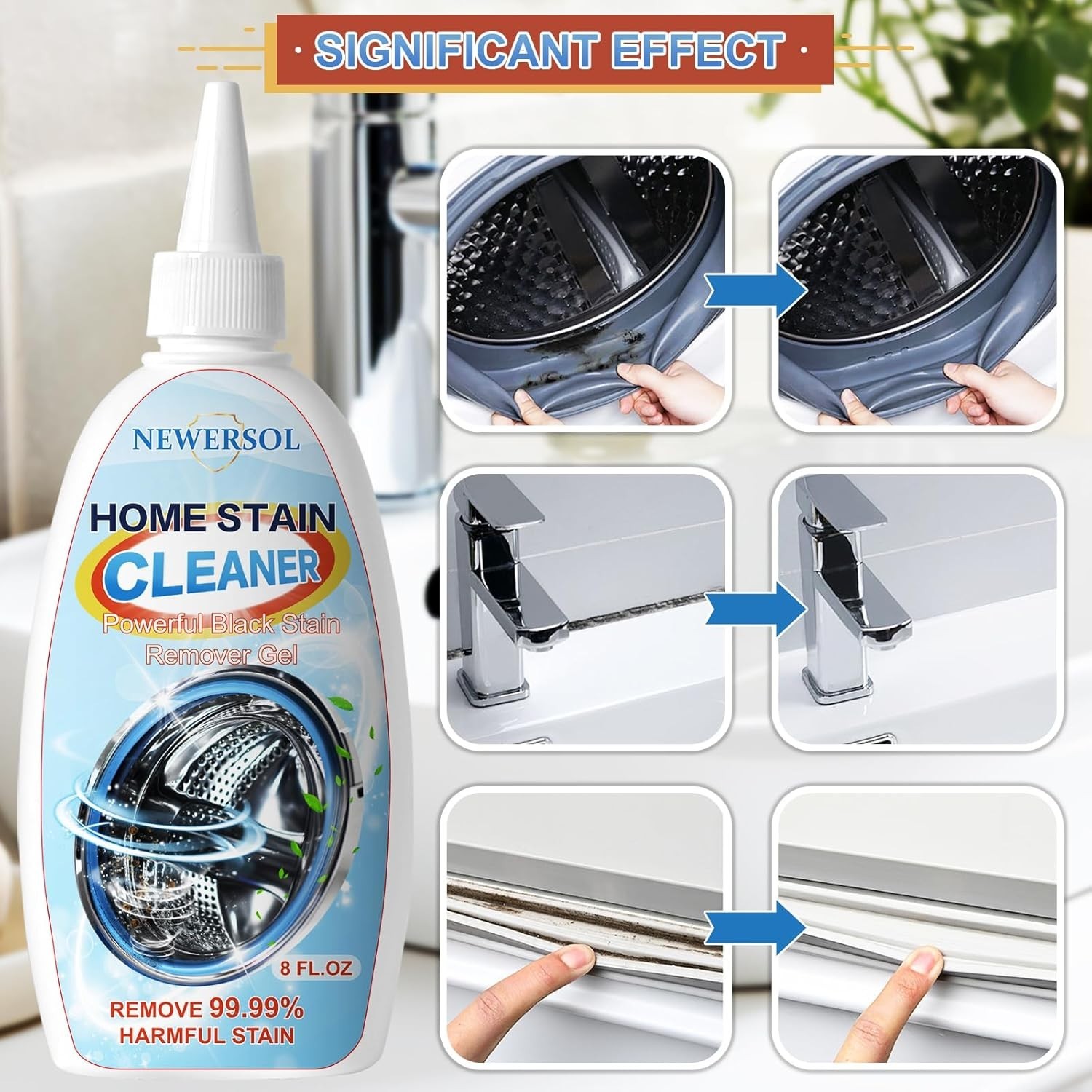 Professional Black Stain Cleaning Gel – Deep Clean for Sinks & Showers (8 Fl Oz)