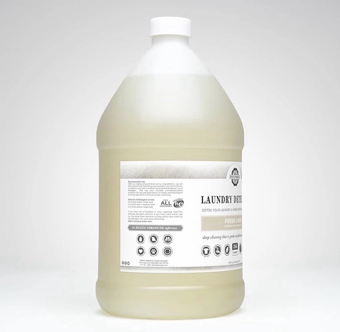 Rustic Strength-Natural Laundry Detergent-Fresh Linen Scent-Sensitive Skin-1 Gal