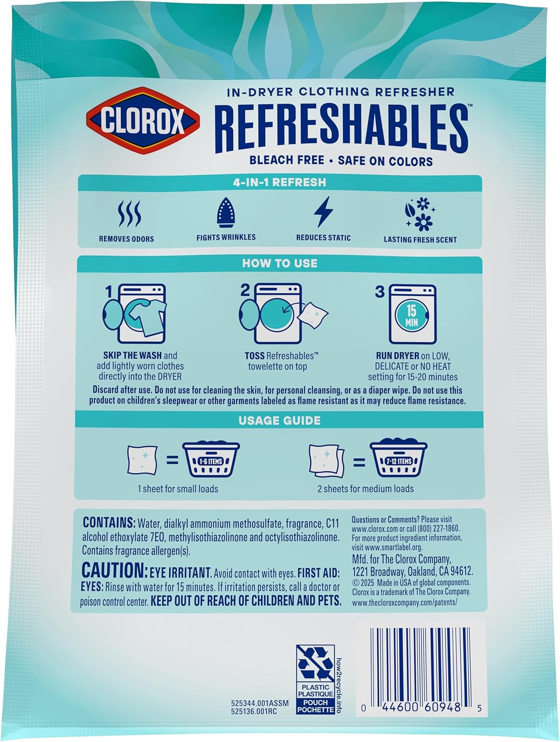 Refreshables in Dryer Clothing Refresher, Spring Fresh, 30 Towelettes