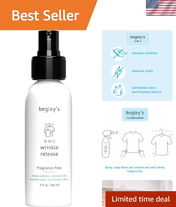 Cruelty-Free Fabric Refresher & Quick Wrinkle Remover – 3 oz Travel Size