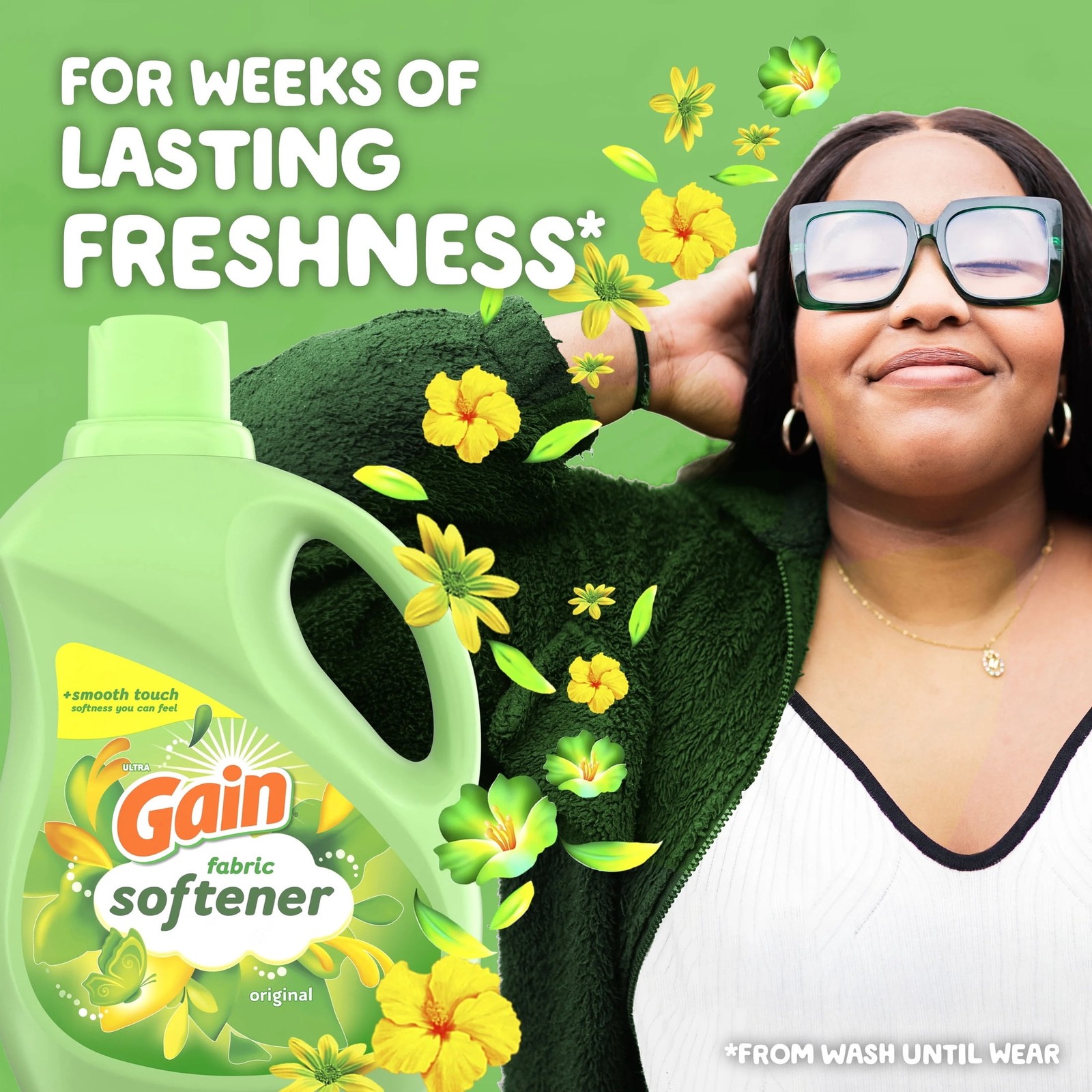 Gain Liquid Laundry Fabric Softener and Conditioner, Original Scent, 140 fl oz,