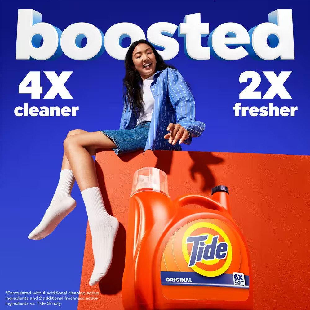 Liquid Laundry Detergent Original Fresh Scent, 132 fl oz, Up to 100 Loads, High
