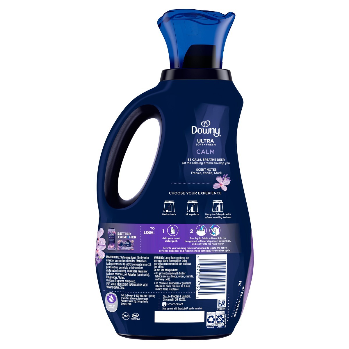 Downy Ultra Soft + Calm Lavender & Vanilla Bean Liquid Fabric Softener- 93 fl oz